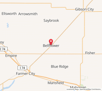 Map of Bellflower, Illinois
