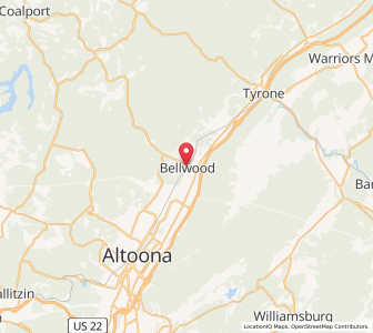 Map of Bellwood, Pennsylvania