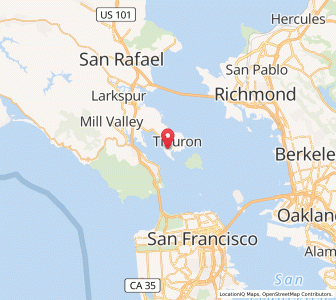 Map of Belvedere, California