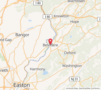 Map of Belvidere, New Jersey