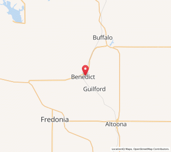 Map of Benedict, Kansas