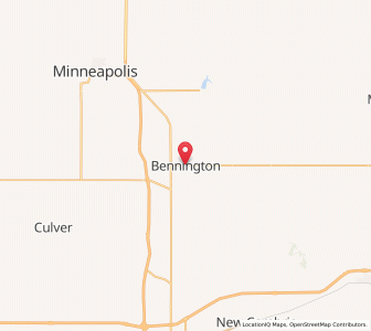 Map of Bennington, Kansas