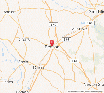 Map of Benson, North Carolina