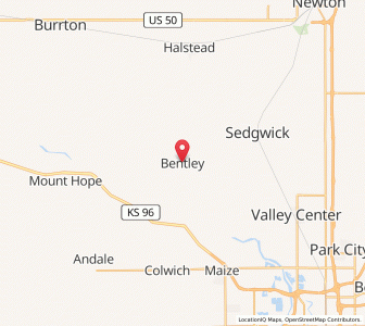 Map of Bentley, Kansas