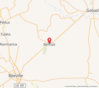 Map of Berclair, Texas