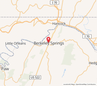 Map of Berkeley Springs, West Virginia