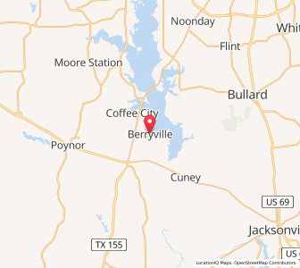 Map of Berryville, Texas