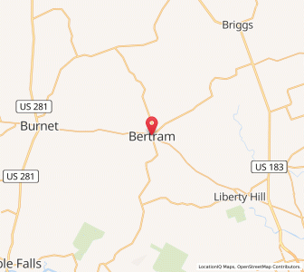 Map of Bertram, Texas