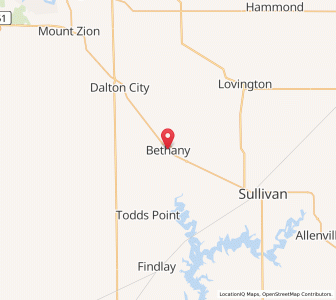 Map of Bethany, Illinois