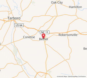 Map of Bethel, North Carolina