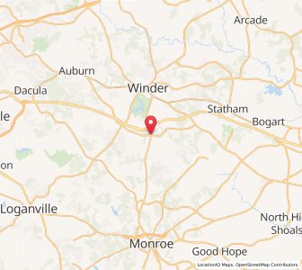 Map of Bethlehem, Georgia