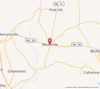 Map of Beulaville, North Carolina