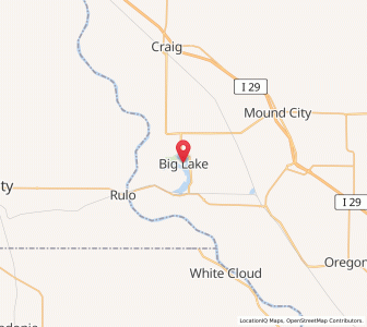 Map of Big Lake, Missouri
