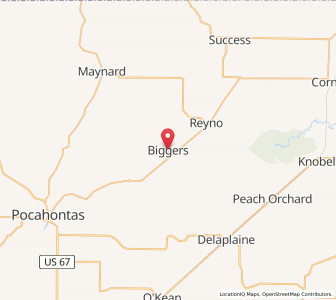 Map of Biggers, Arkansas