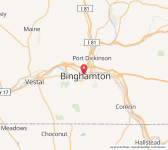 Map of Binghamton, New York
