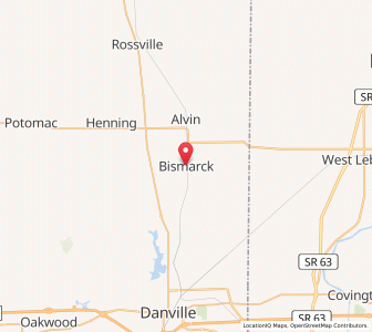 Map of Bismarck, Illinois