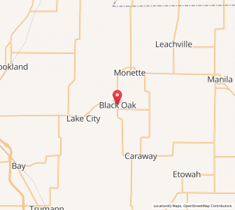 Map of Black Oak, Arkansas