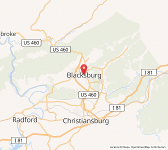 Map of Blacksburg, Virginia