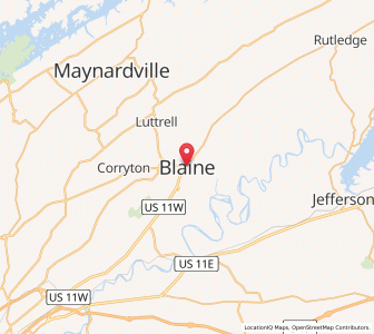 Map of Blaine, Tennessee