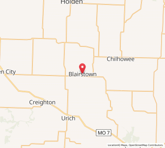 Map of Blairstown, Missouri