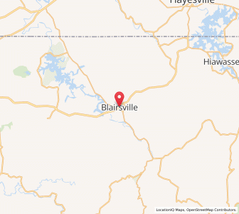Map of Blairsville, Georgia