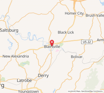 Map of Blairsville, Pennsylvania