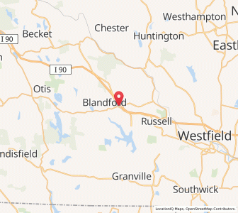Map of Blandford, Massachusetts