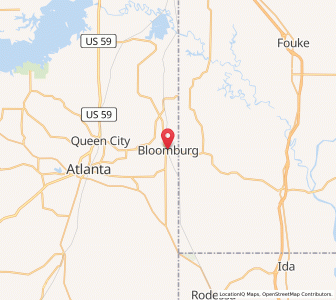 Map of Bloomburg, Texas