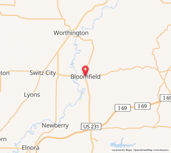 Map of Bloomfield, Indiana