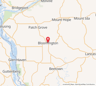 Map of Bloomington, Wisconsin