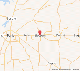 Map of Blossom, Texas