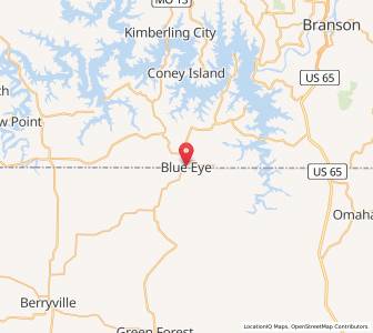 Map of Blue Eye, Missouri