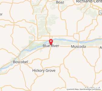 Map of Blue River, Wisconsin