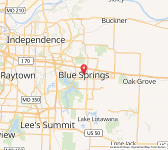 Map of Blue Springs, Missouri