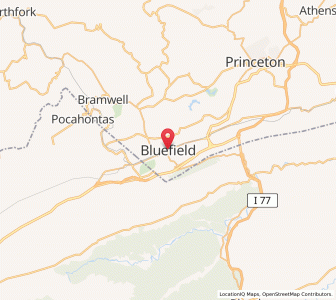 Map of Bluefield, West Virginia