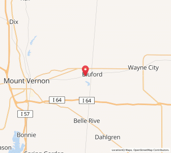 Map of Bluford, Illinois