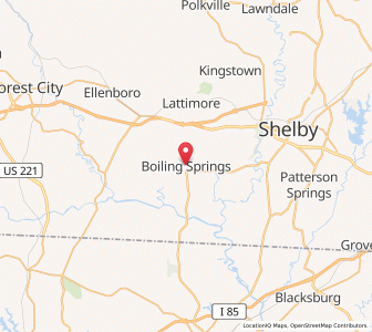 Map of Boiling Springs, North Carolina