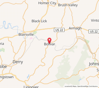 Map of Bolivar, Pennsylvania