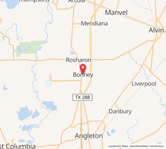 Map of Bonney, Texas