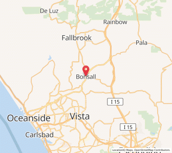 Map of Bonsall, California