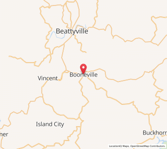 Map of Booneville, Kentucky
