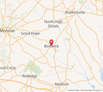 Map of Bostwick, Georgia