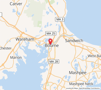 Map of Bourne, Massachusetts