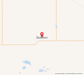 Map of Bowdon, North Dakota