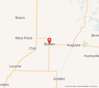 Map of Bowen, Illinois