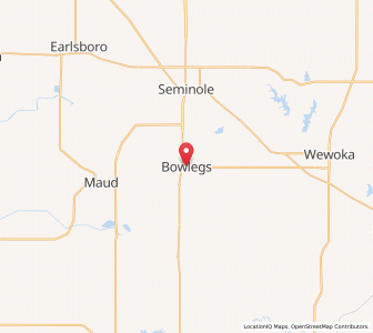 Map of Bowlegs, Oklahoma