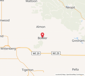 Map of Bowler, Wisconsin