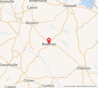 Map of Bowman, Georgia