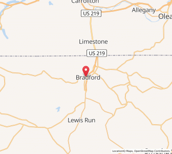 Map of Bradford, Pennsylvania
