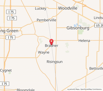 Map of Bradner, Ohio